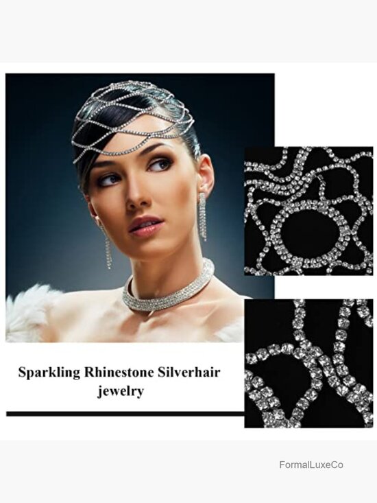 Gatsby Flapper Crystal Headpiece Wedding Headband Hair Chain main image 6